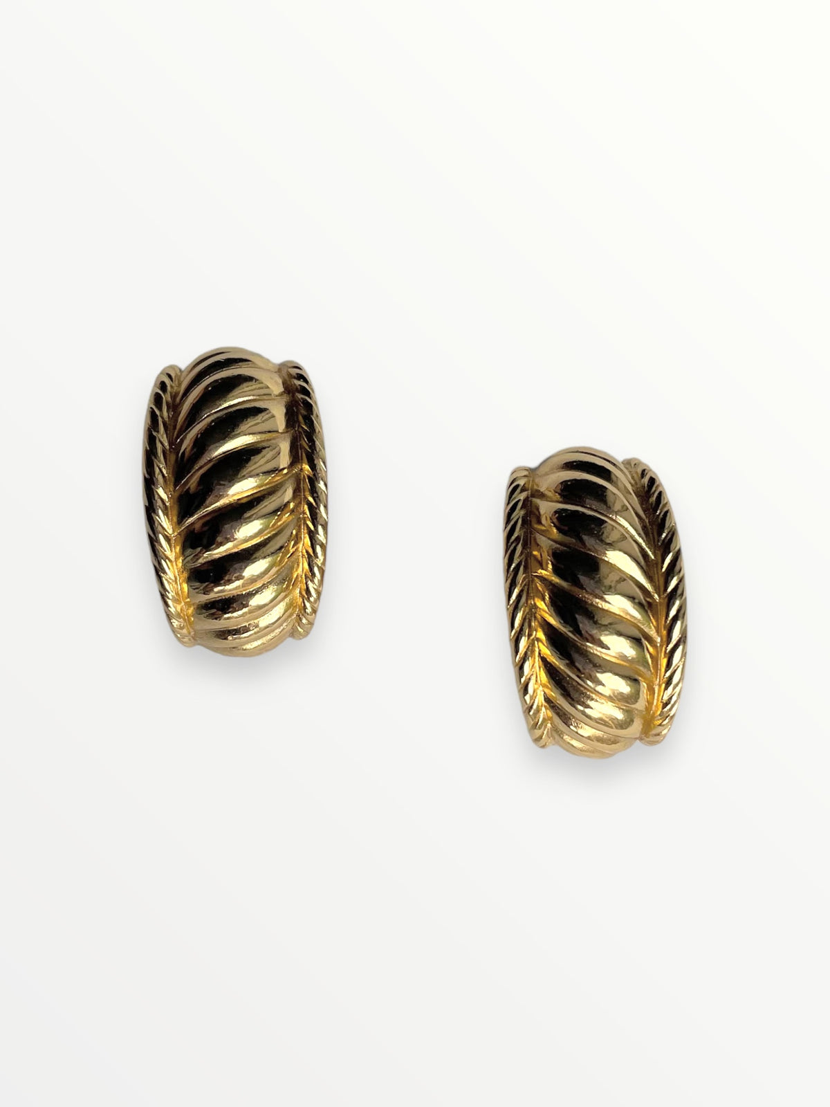 Christian Dior Gold Plated Rope Clip Earrings