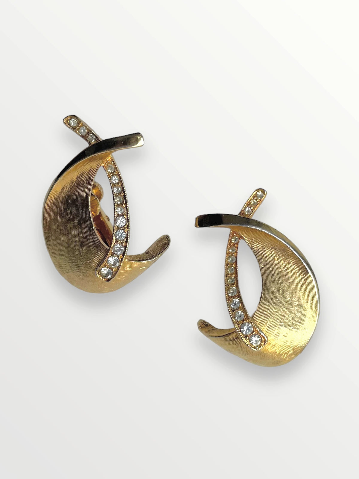 Vendôme Gold Plated and Rhinestone Clip Earrings