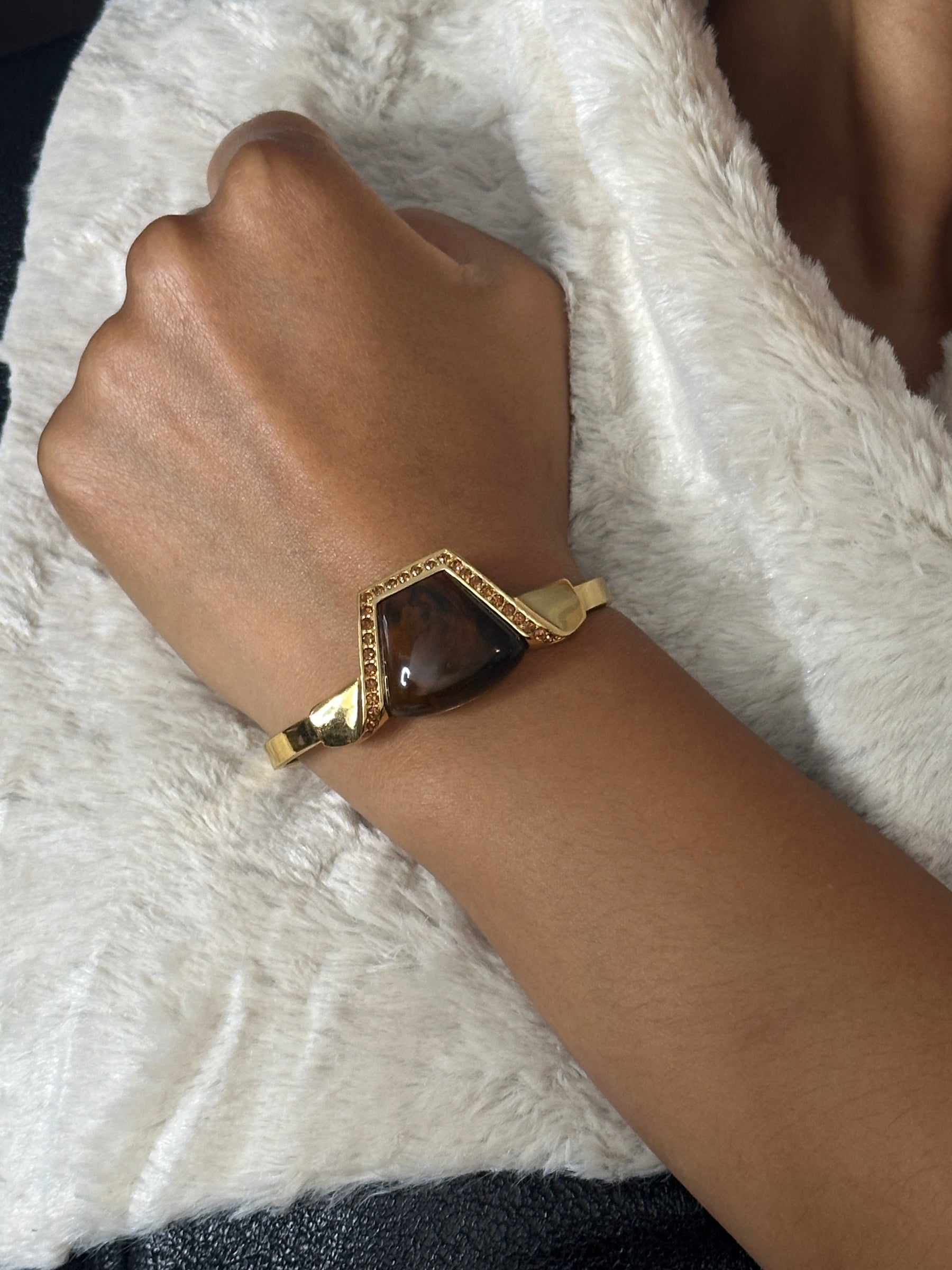 Givenchy Brown Rhinestone Bracelet