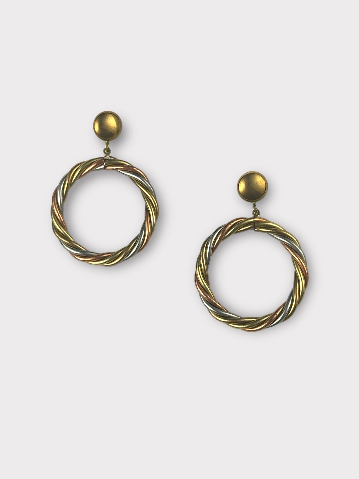 Vendôme Tri-Colored Hoop Clip Earrings