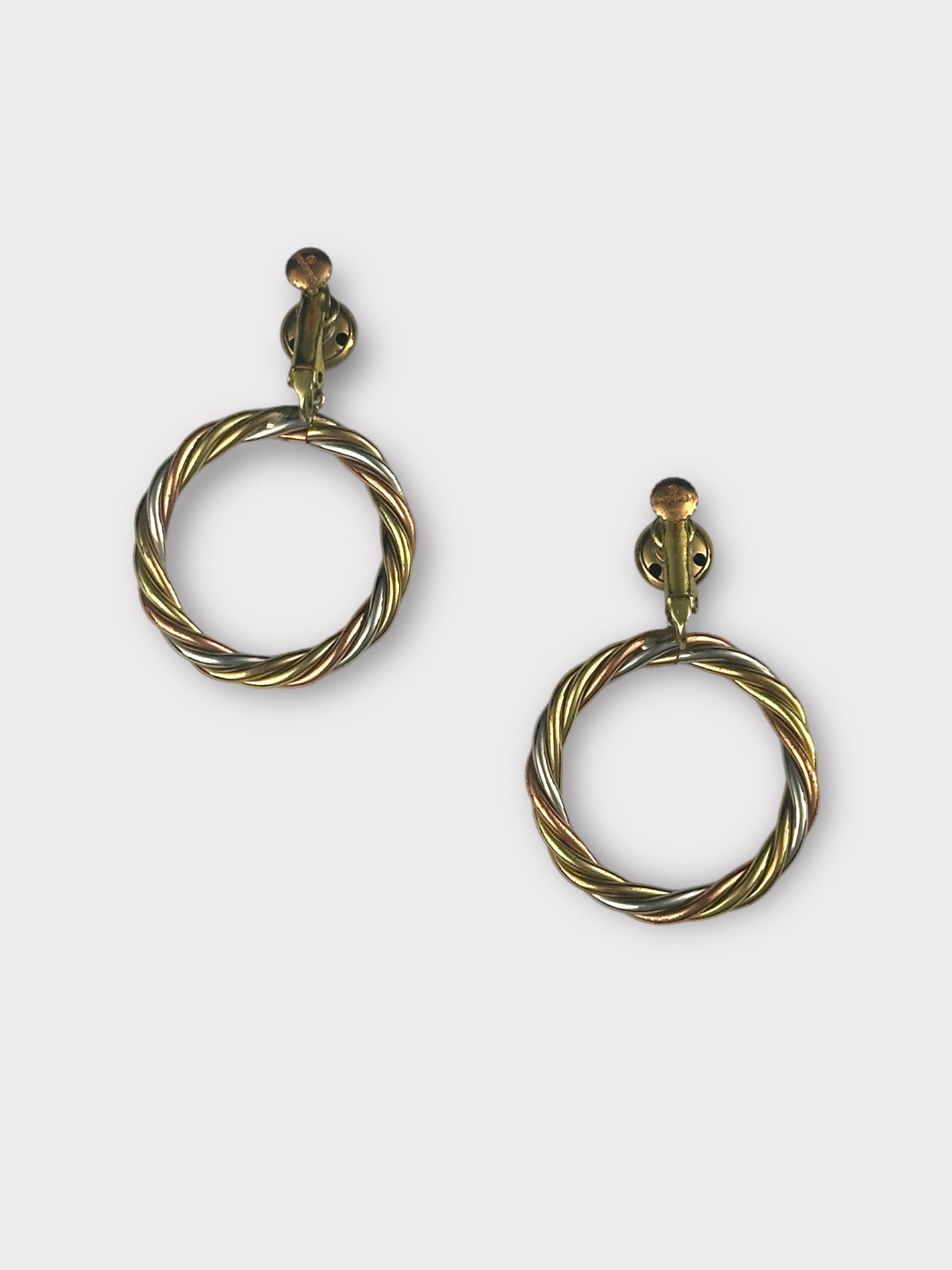Vendôme Tri-Colored Hoop Clip Earrings