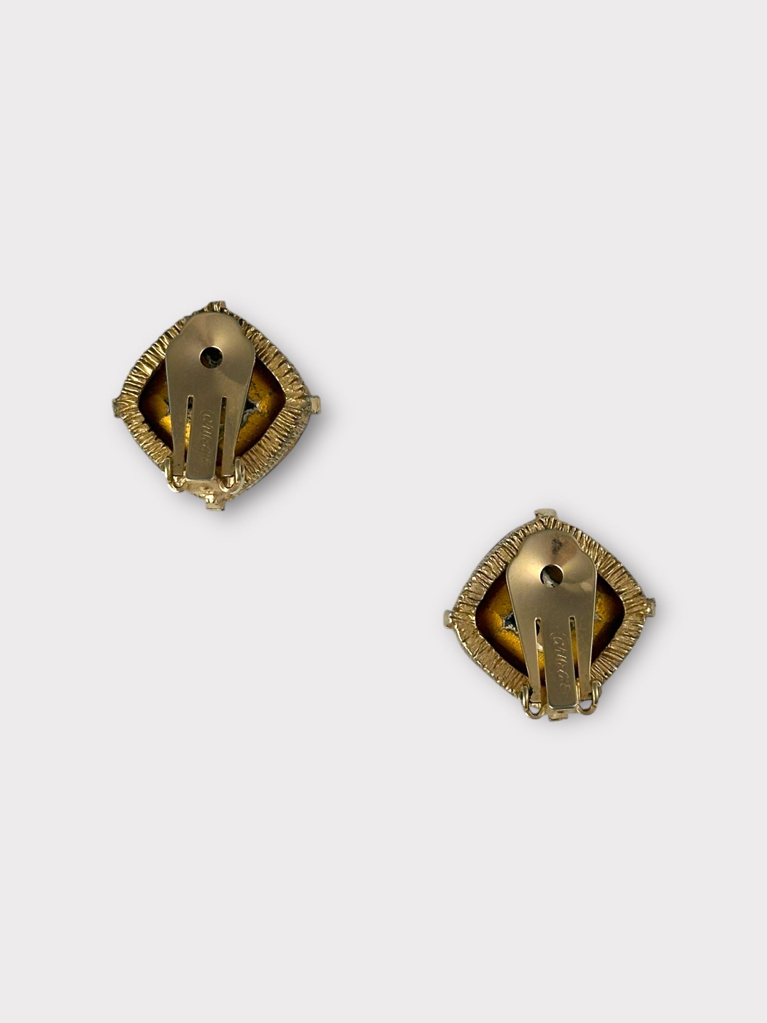 Hattie Carnegie Blue Rhinestone Clip Earrings