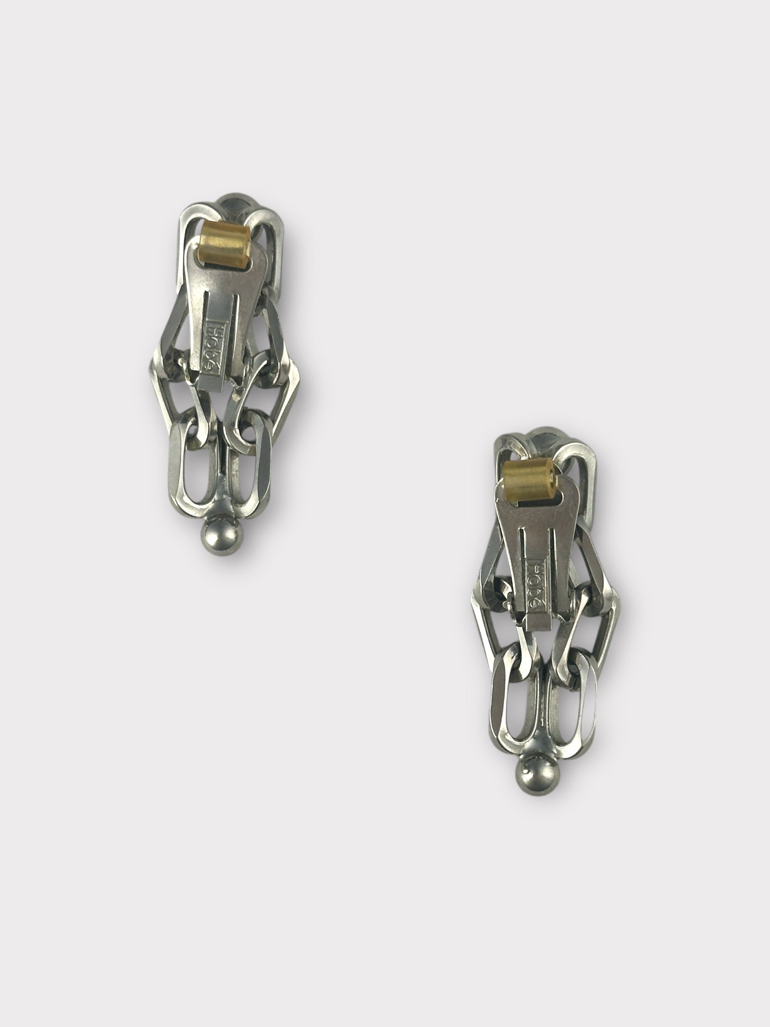 Hobé Silver Plated Chain Clip Earrings