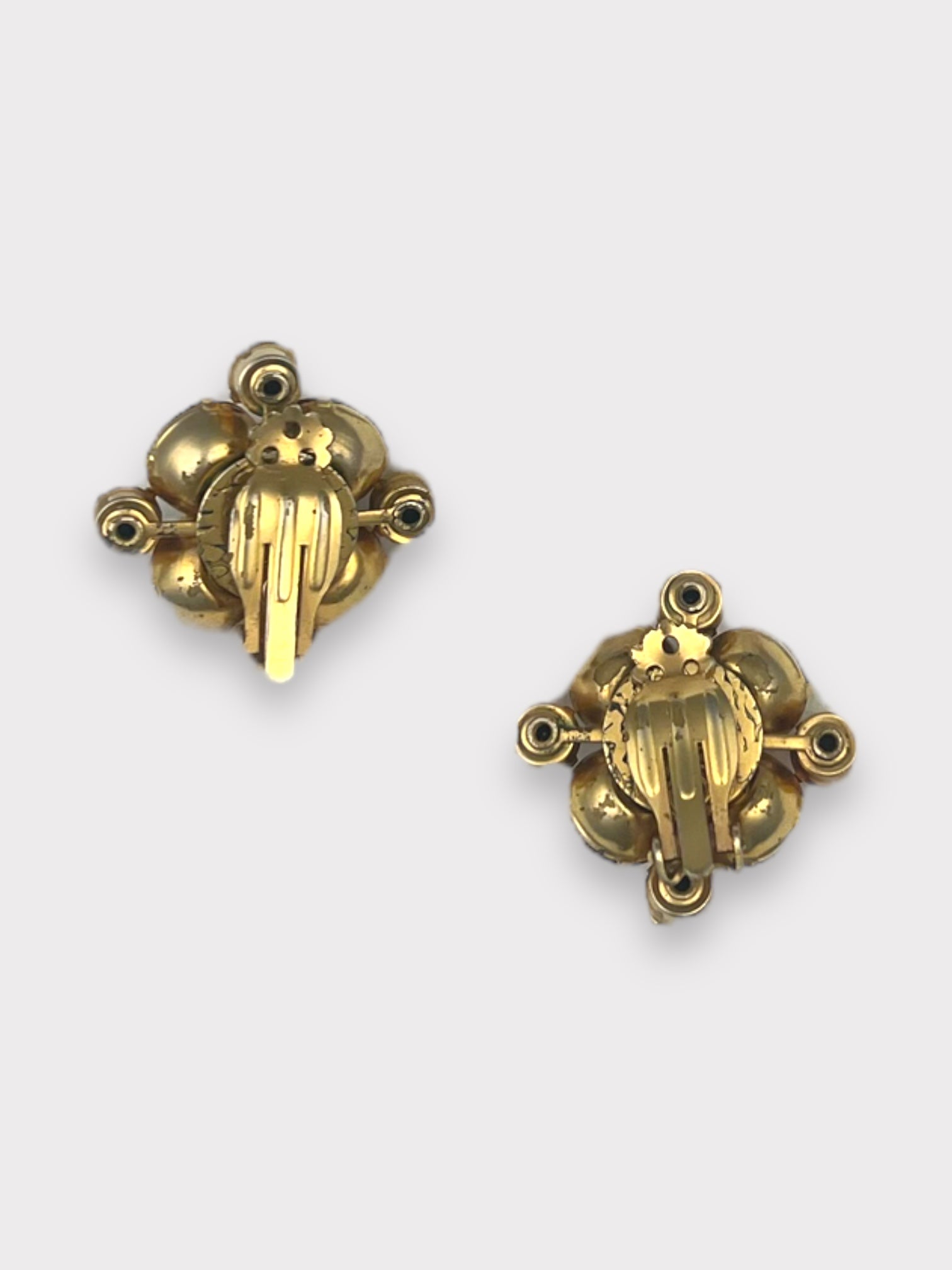 Hattie Carnegie Orange Rhinestone Earrings