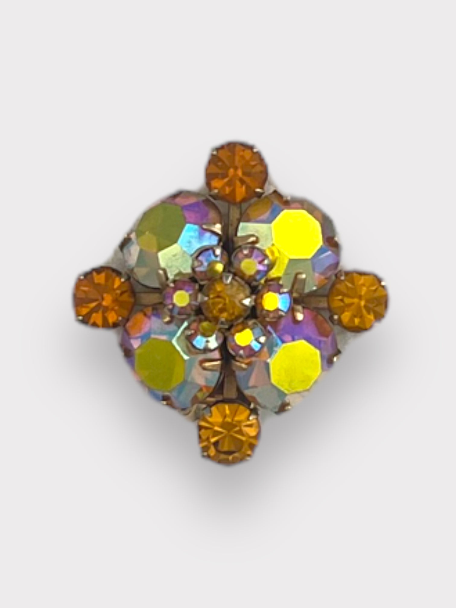 Hattie Carnegie Orange Rhinestone Earrings
