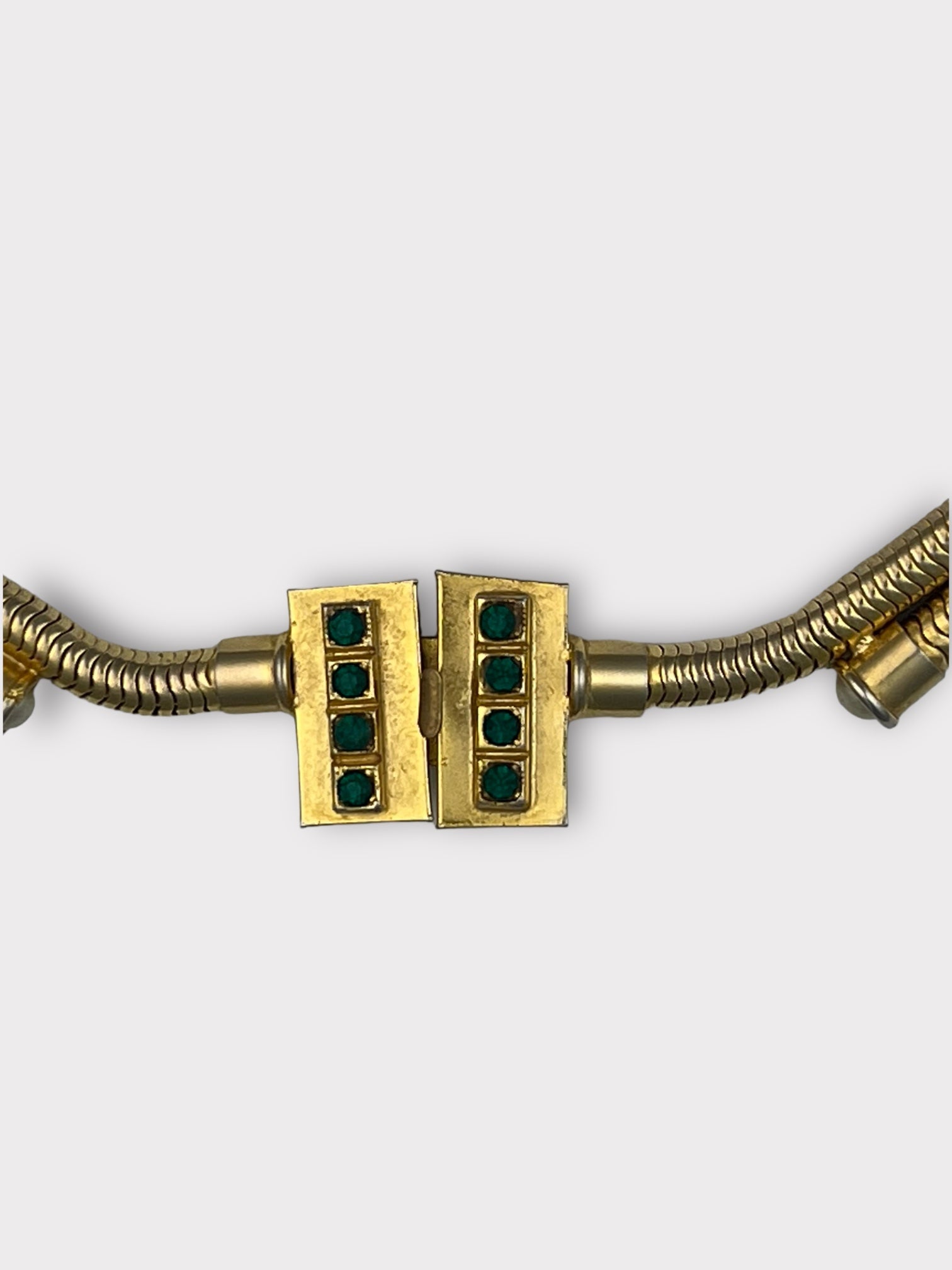 1950s Couture Rhinestone Gold Necklace