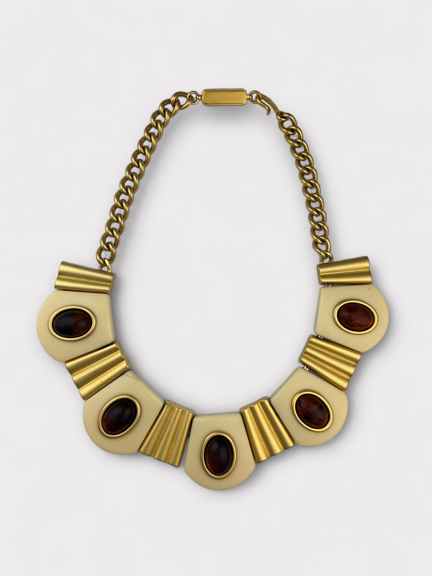 Yves Saint Laurent Cream Gold and Red Necklace