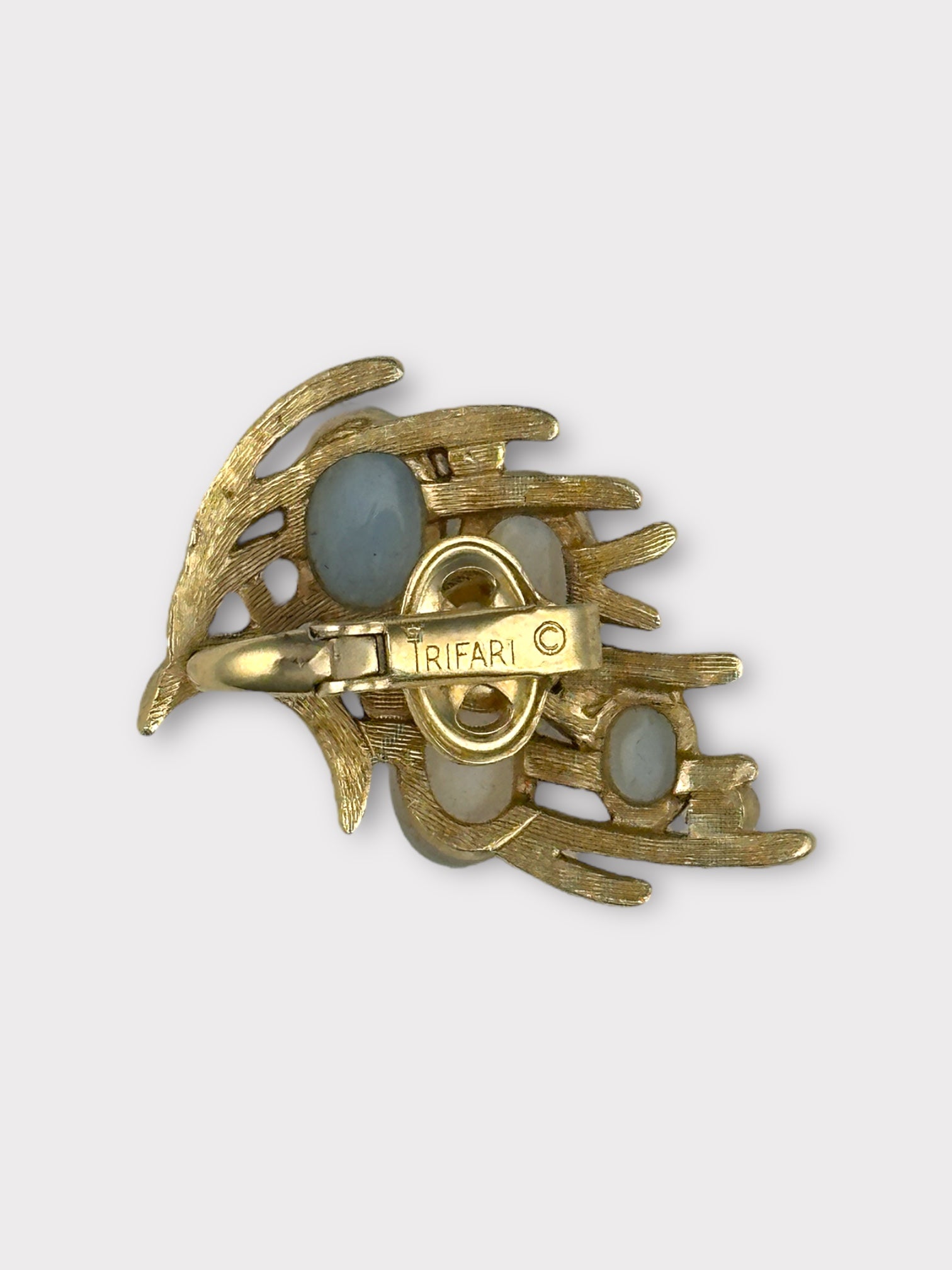 Trifari Clip Earrings and Brooch Set