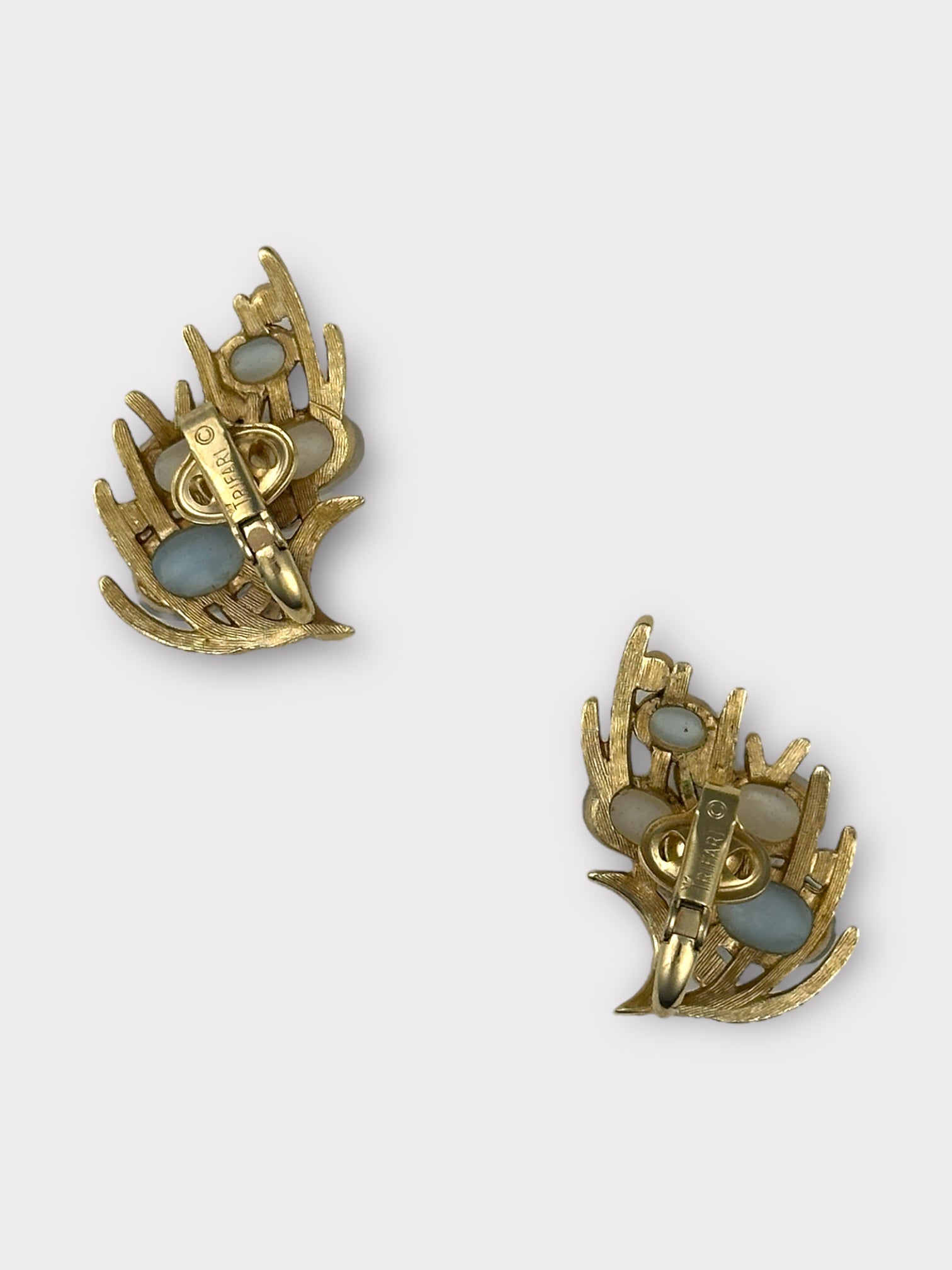 Trifari Clip Earrings and Brooch Set