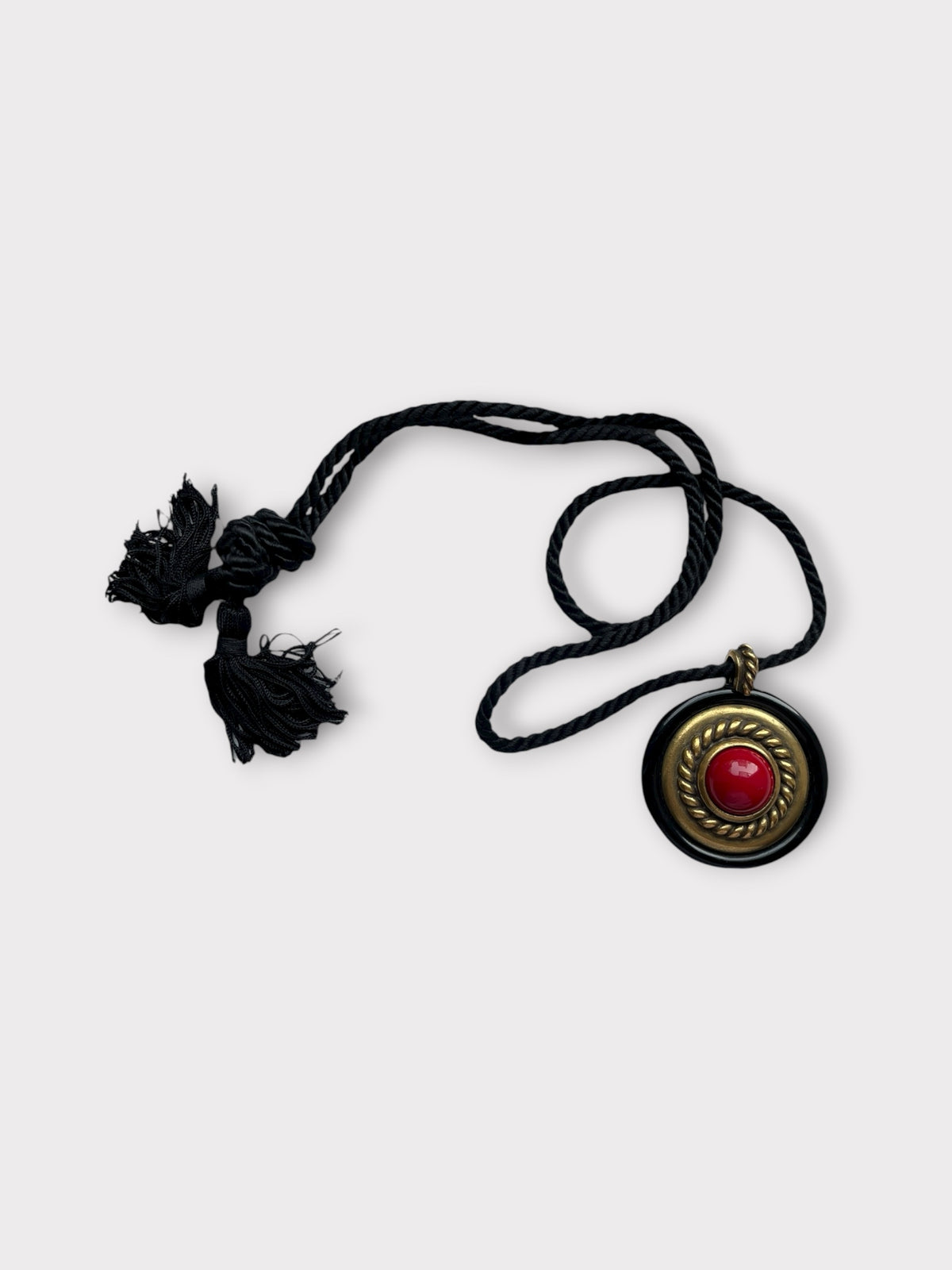 Yves Saint Laurent Resin And Black Cord Necklace