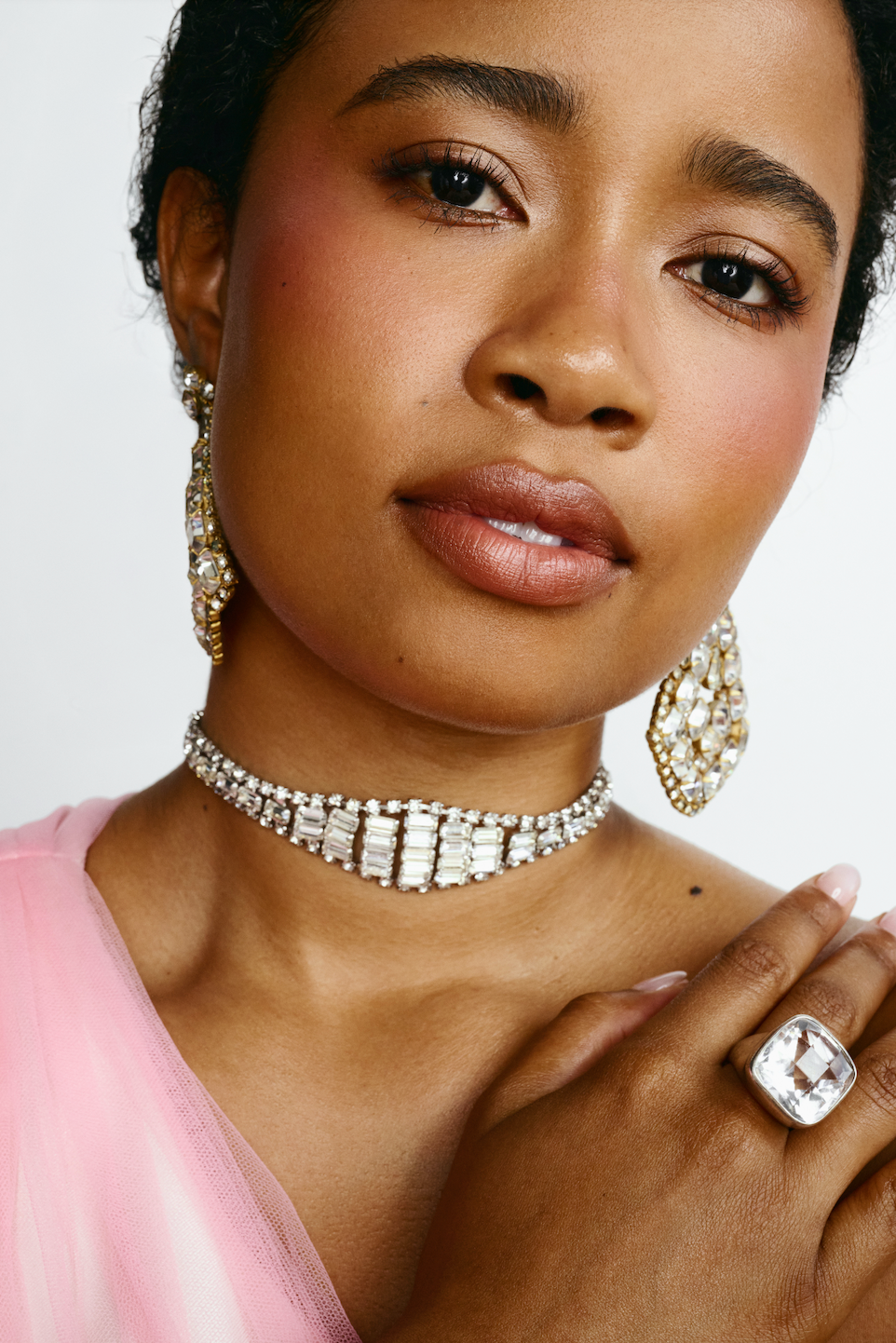 Clear Rhinestone Choker Necklace