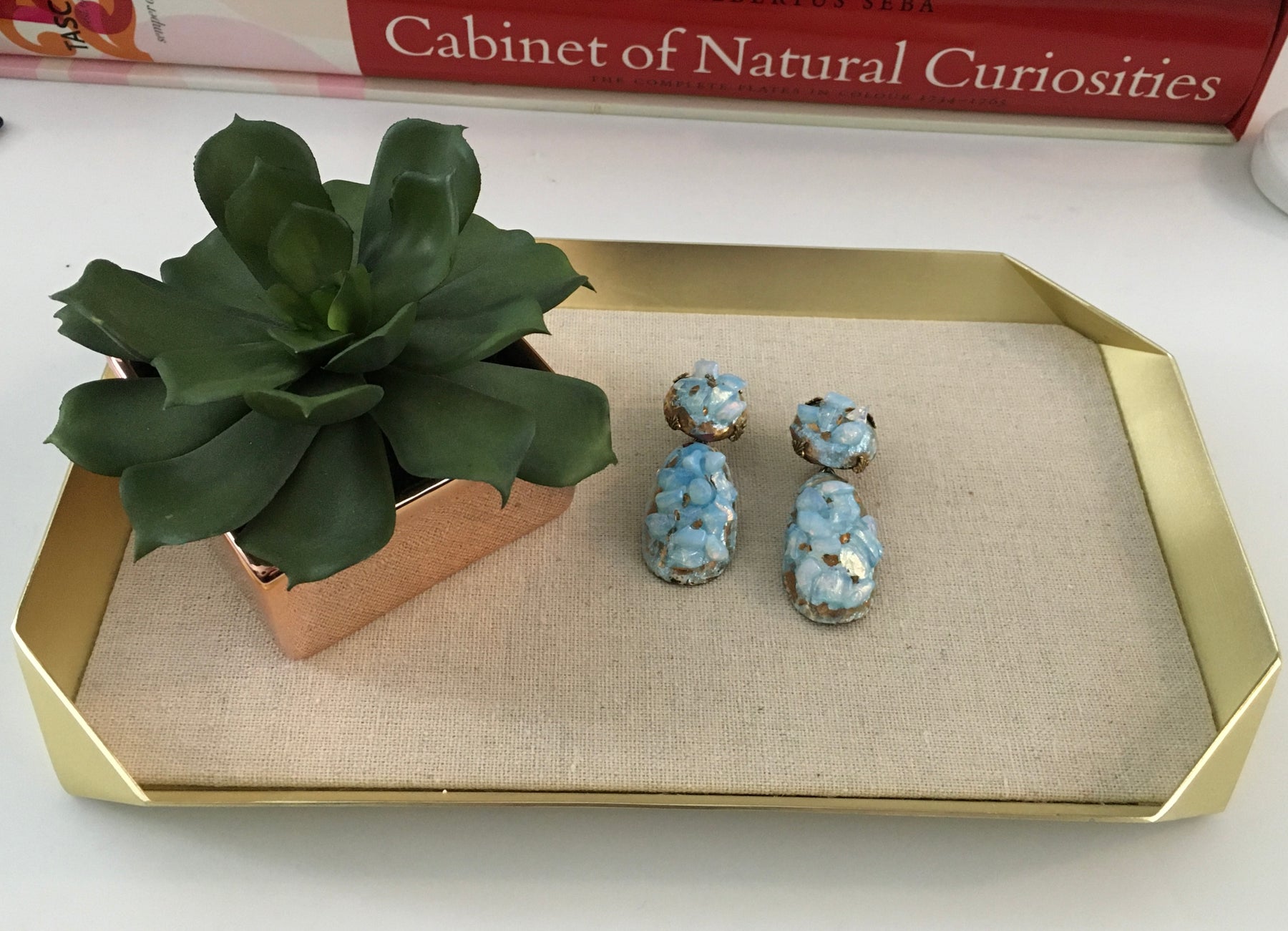 Andrée Bazot Blue Glass Earrings