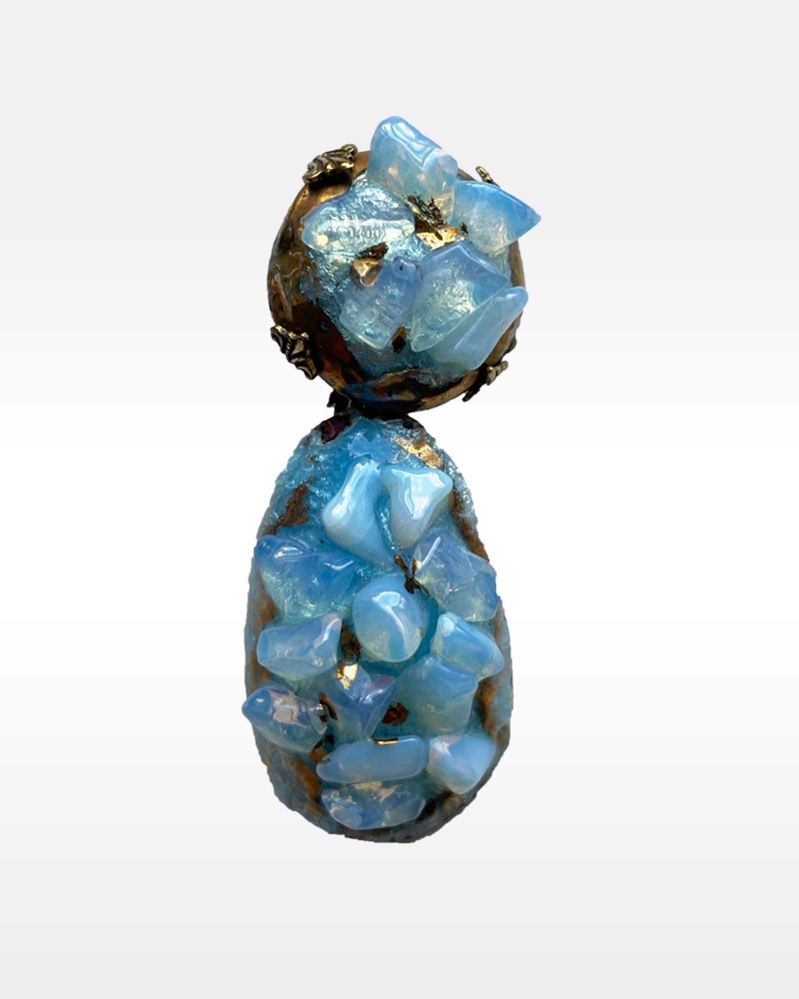 Andrée Bazot Blue Glass Earrings
