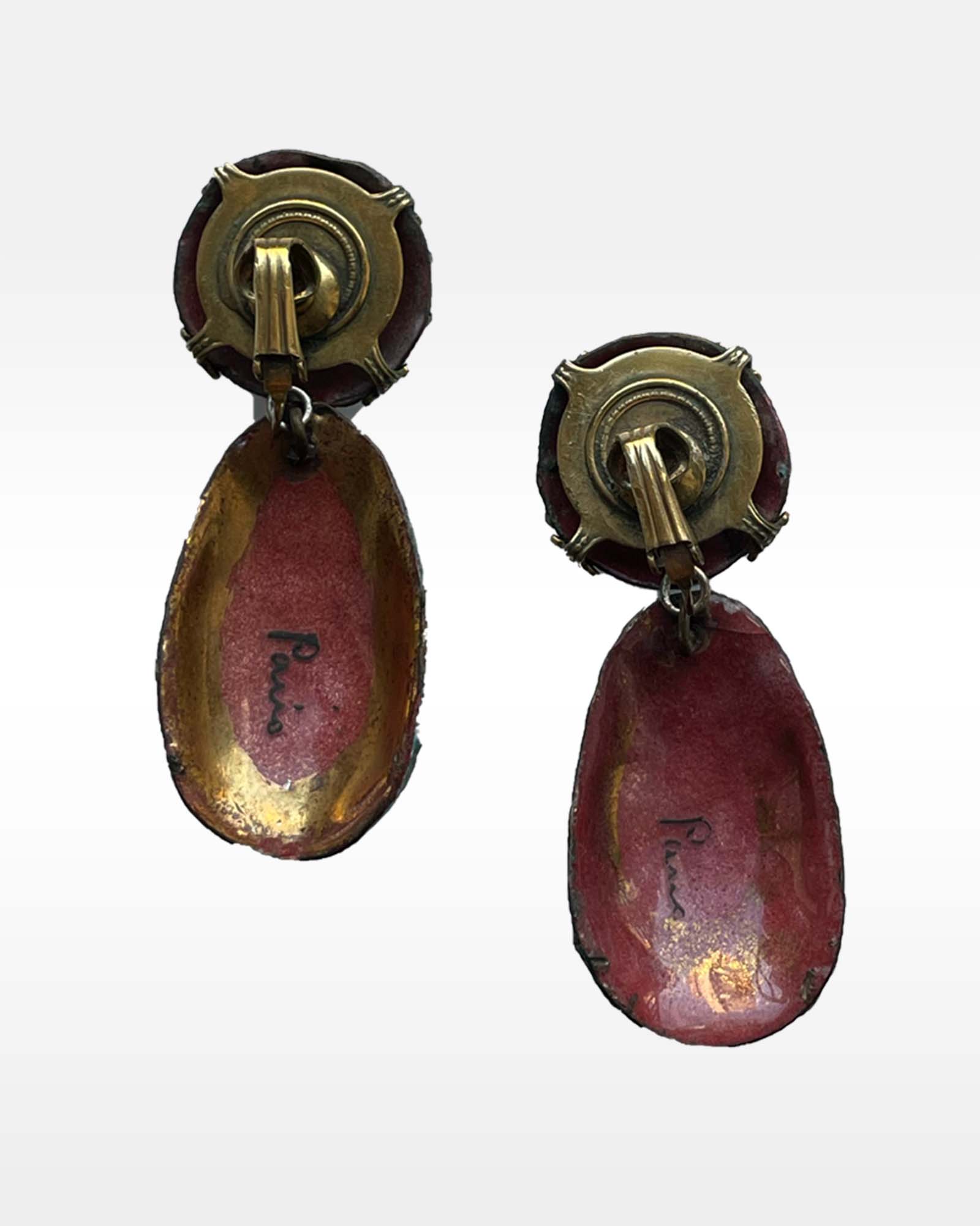 Andrée Bazot Blue Glass Earrings