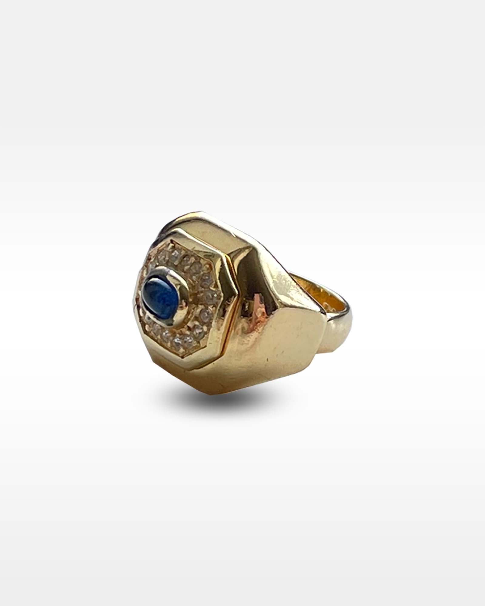 Christian Dior Gold Plated, Rhinestone and Colored Glass Ring