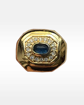 Christian Dior Gold Plated, Rhinestone and Colored Glass Ring