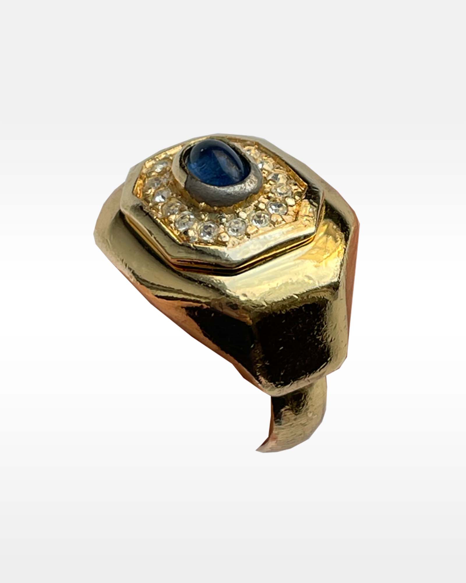 Christian Dior Gold Plated, Rhinestone and Colored Glass Ring