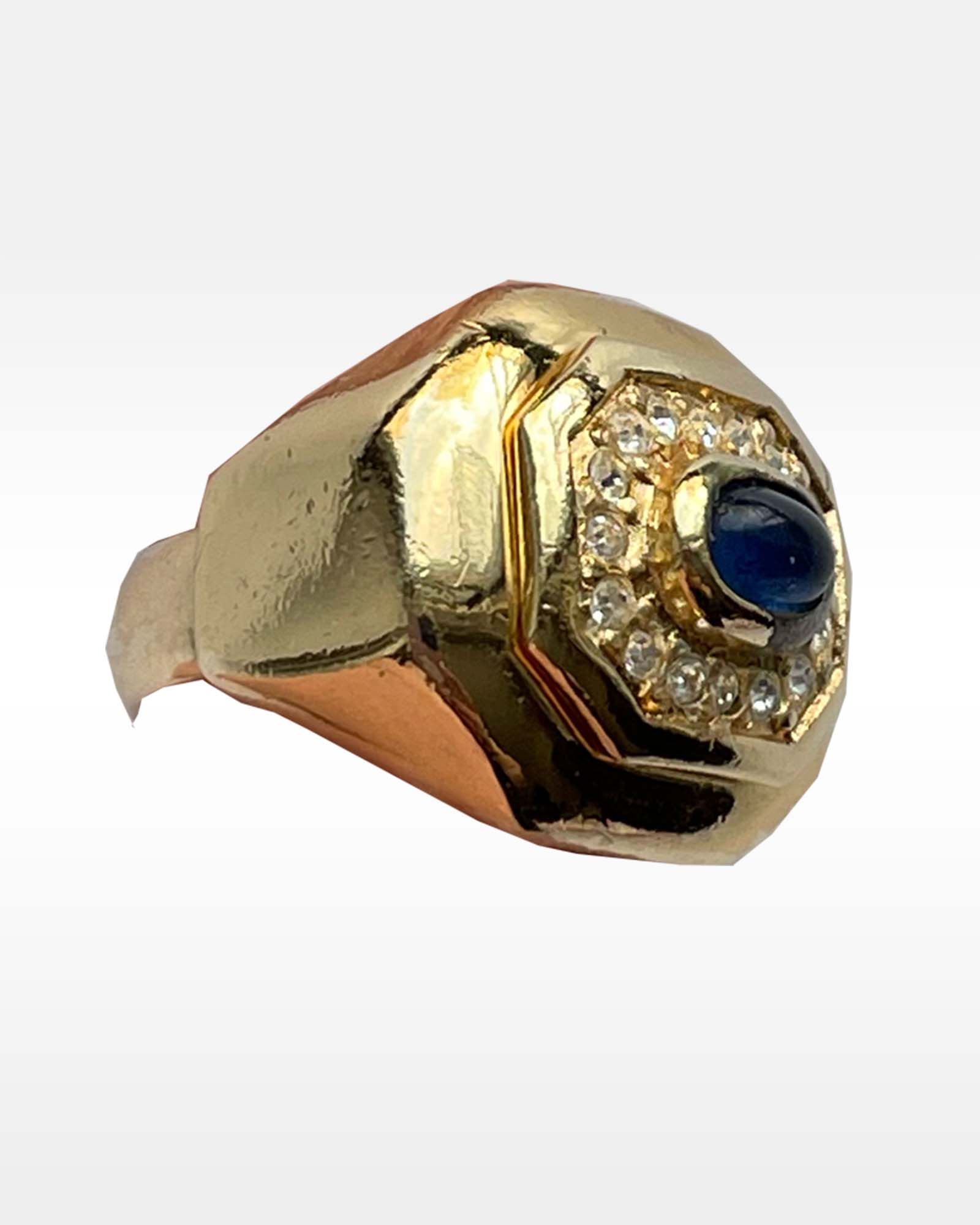 Christian Dior Gold Plated, Rhinestone and Colored Glass Ring