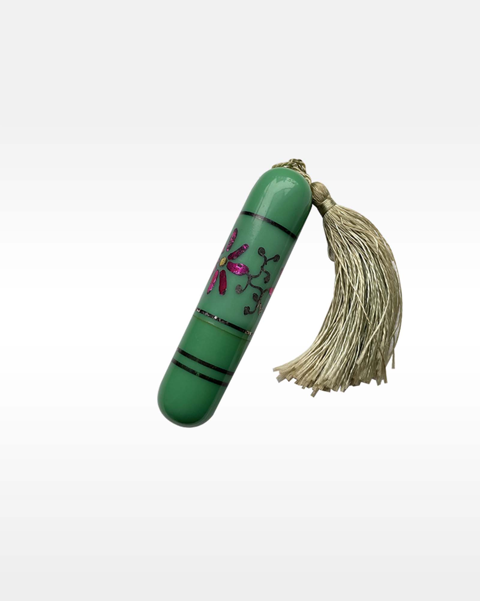 Green and Pink Flower Tassel Manicure Set