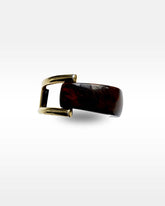 Trifari Brown and Gold Buckle Cuff Bracelet