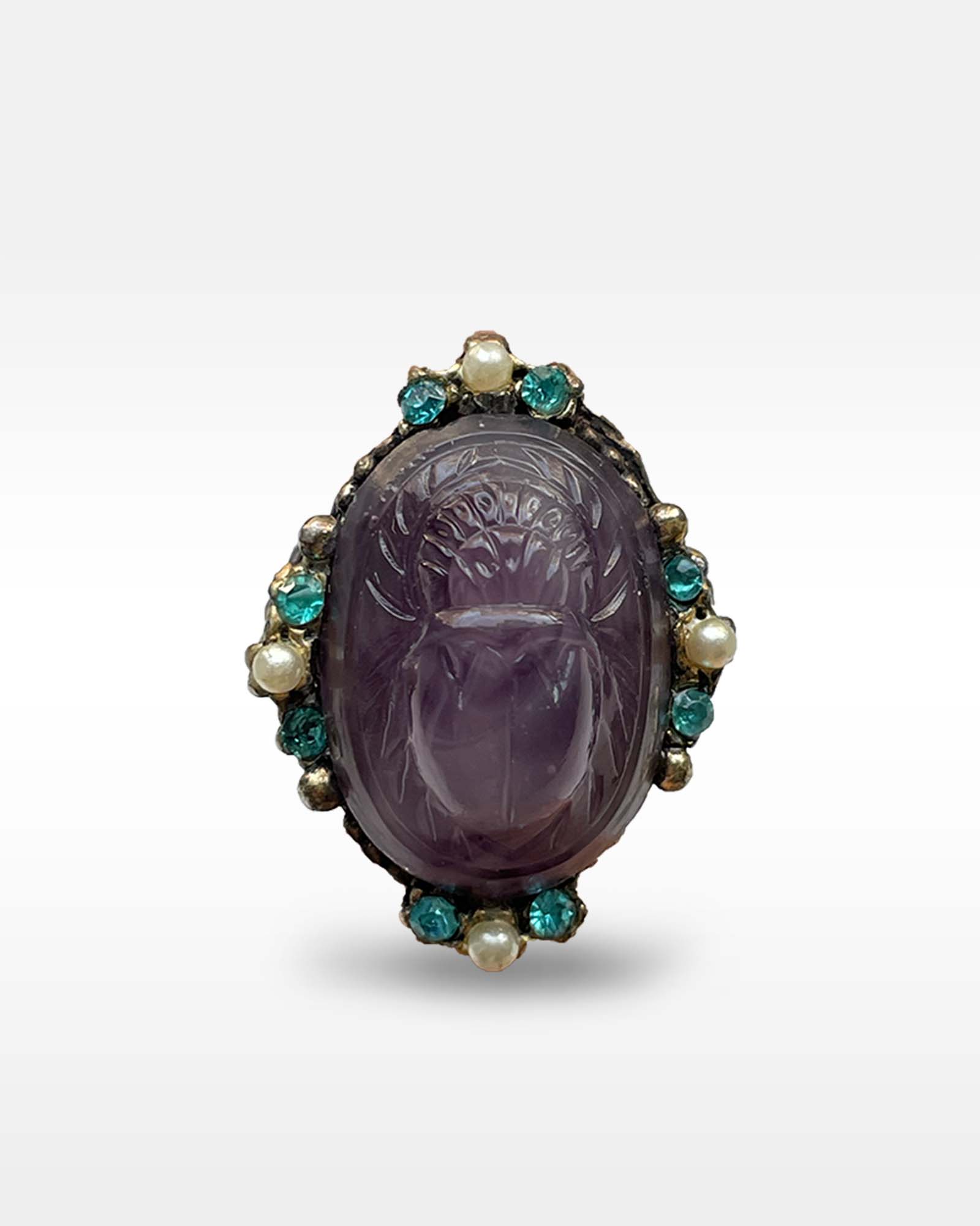 Purple Scarab Ring