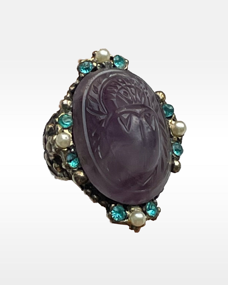 Purple Scarab Ring