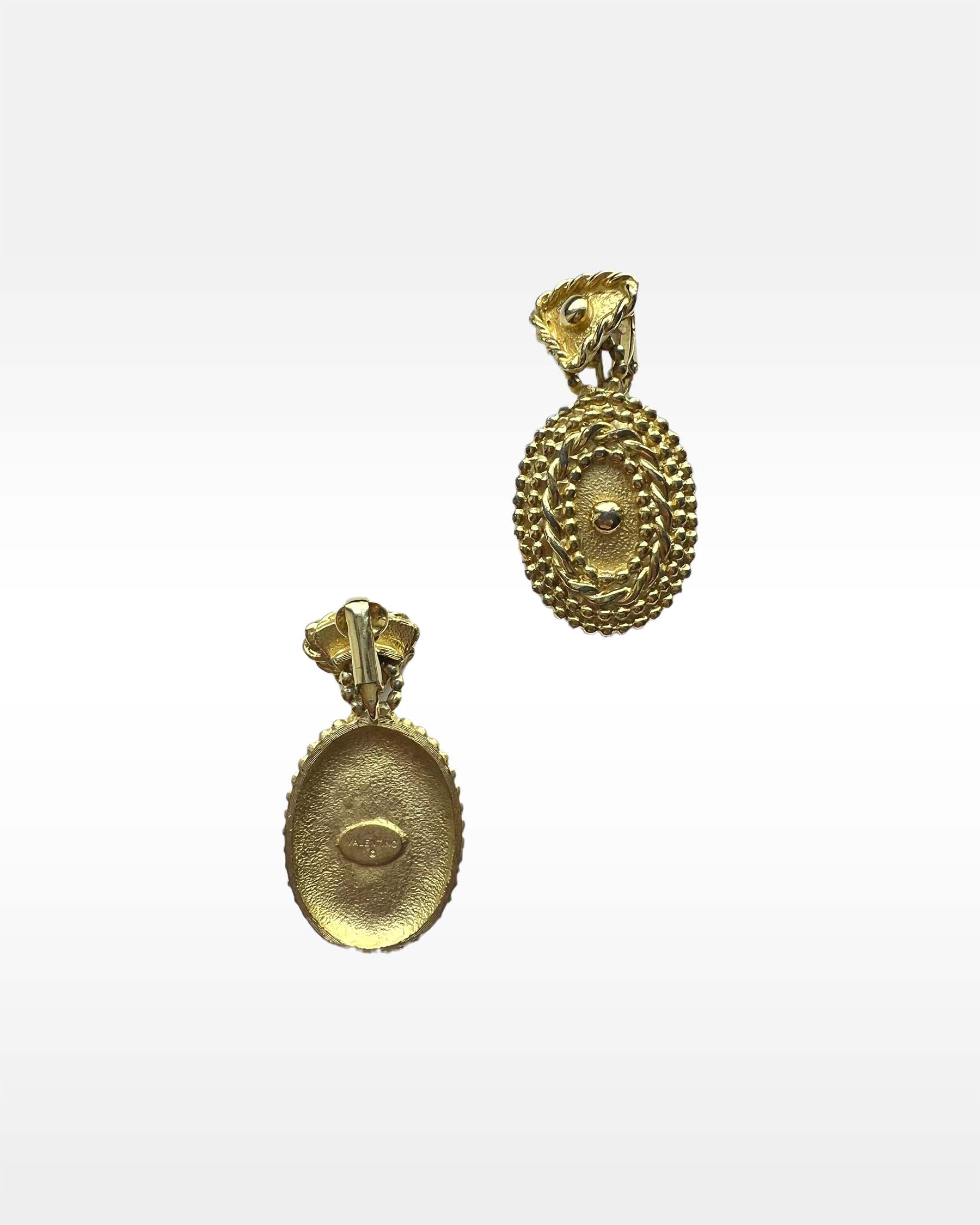 Valentino Etruscan Style Clip Earrings