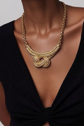 Trifari Gold Knot Necklace