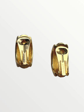 Christian Dior Gold Plated Rope Clip Earrings