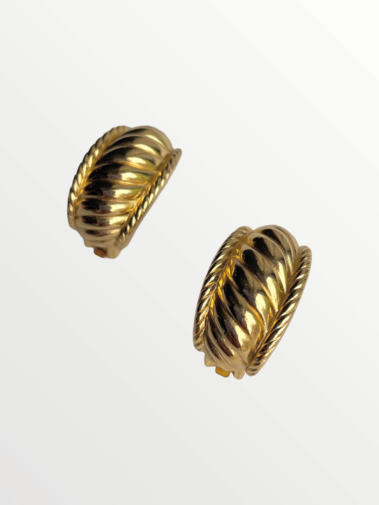 Christian Dior Gold Plated Rope Clip Earrings