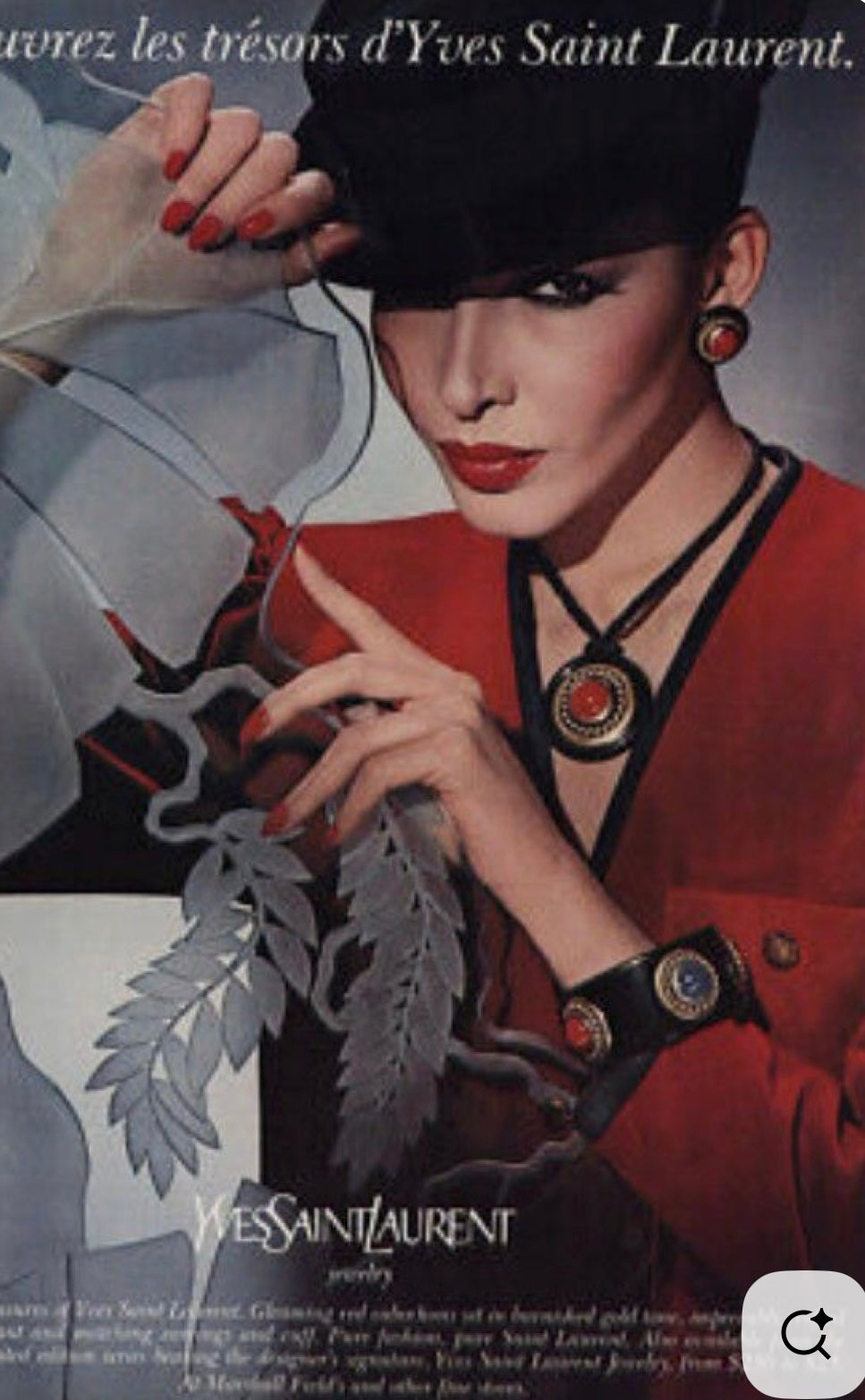 Yves Saint Laurent Resin And Black Cord Necklace