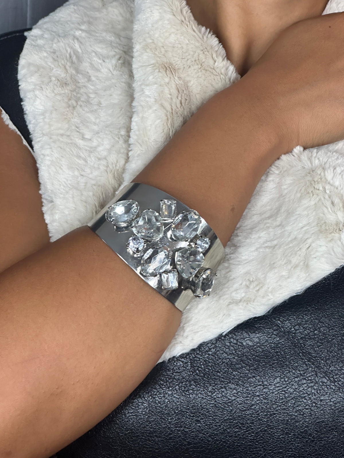 Early 1990's Rhinestone Cuff Bracelet