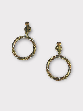 Vendôme Tri-Colored Hoop Clip Earrings