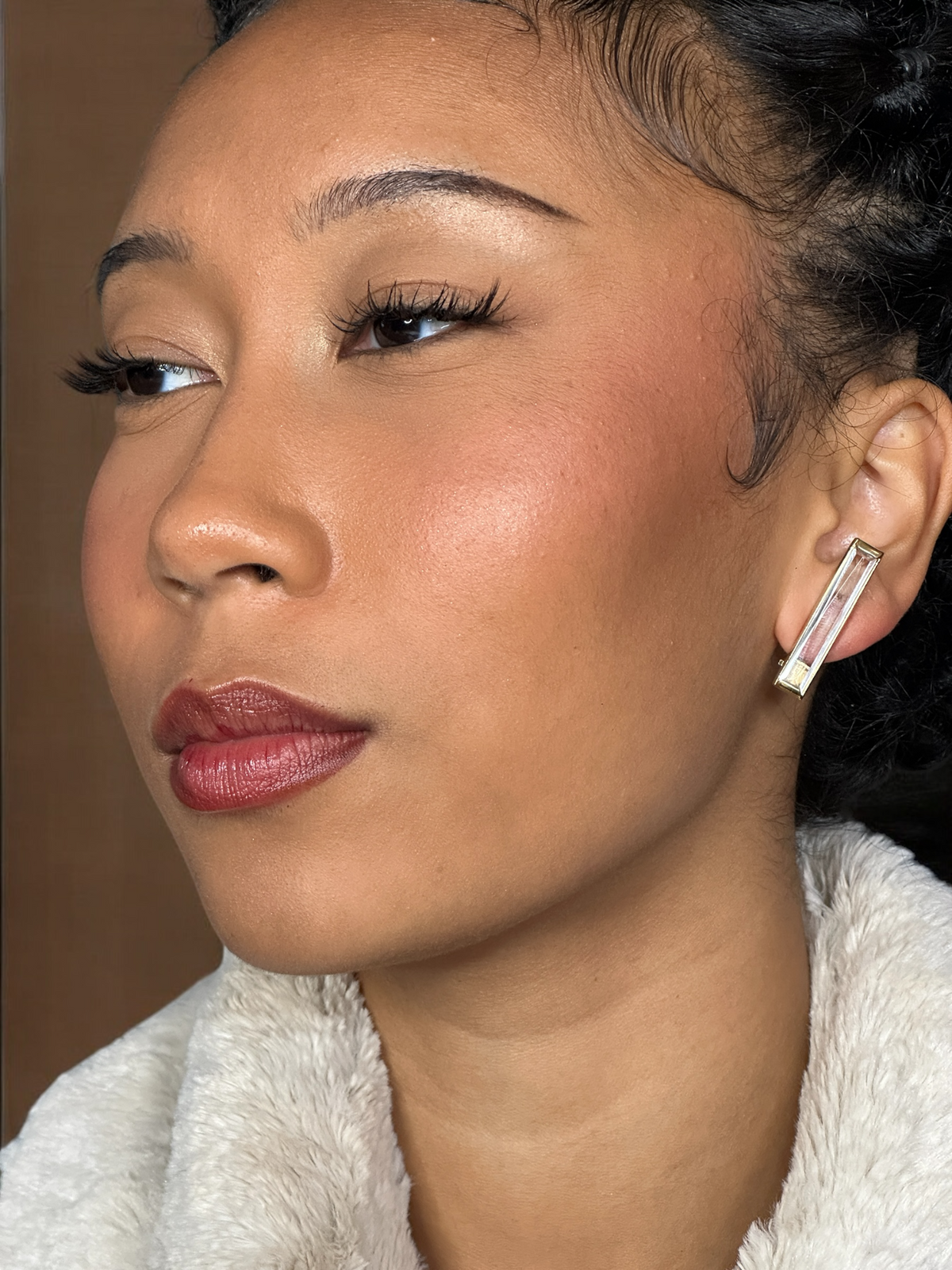 JOMAZ Clear Glass Rectangular Clip Earrings