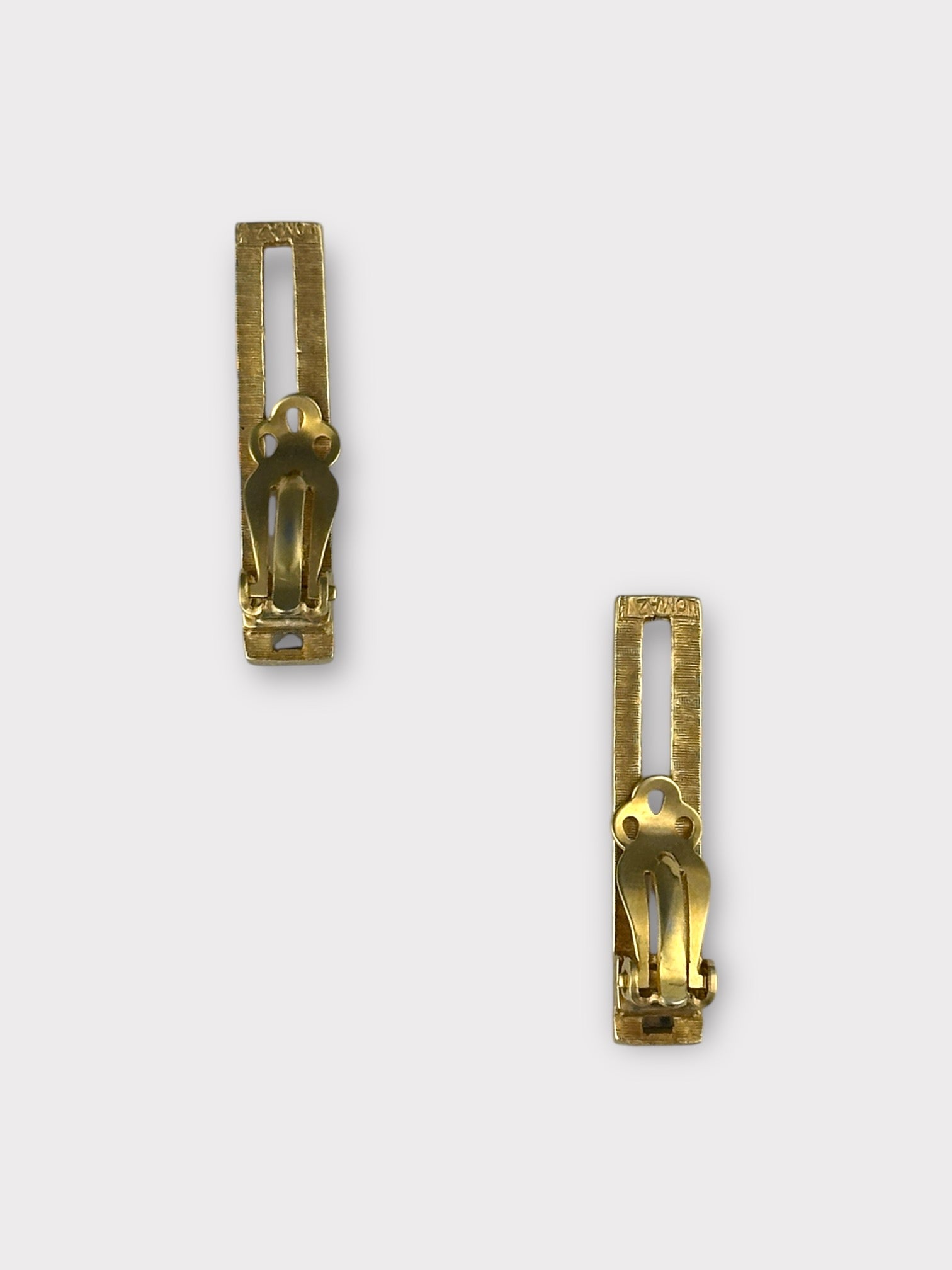 JOMAZ Clear Glass Rectangular Clip Earrings