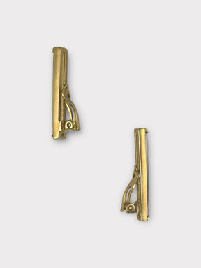 JOMAZ Clear Glass Rectangular Clip Earrings