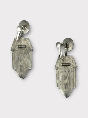 Vendôme Black and Silver Clip Earrings