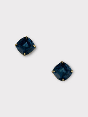 Hattie Carnegie Blue Rhinestone Clip Earrings