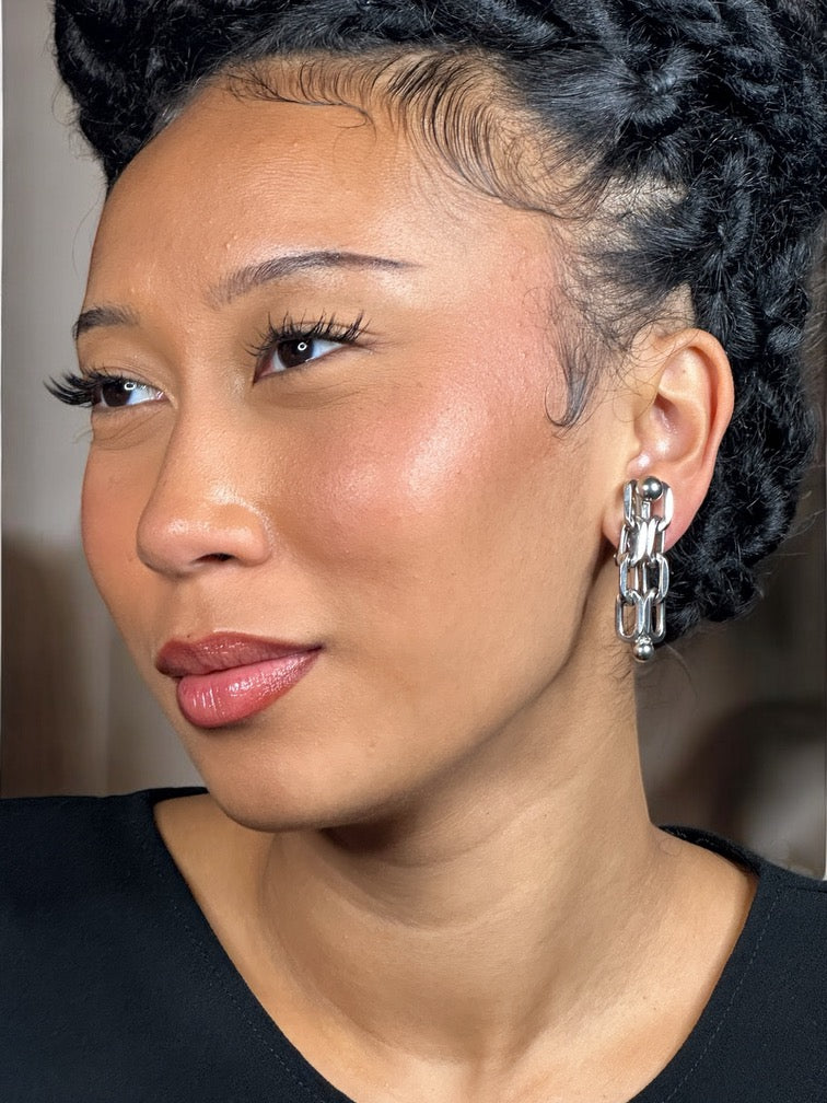 Hobé Silver Plated Chain Clip Earrings
