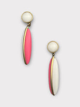 Trifari Pink and White Clip Earrings