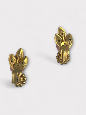 Juliana Pink Rhinestone and Metal Earrings