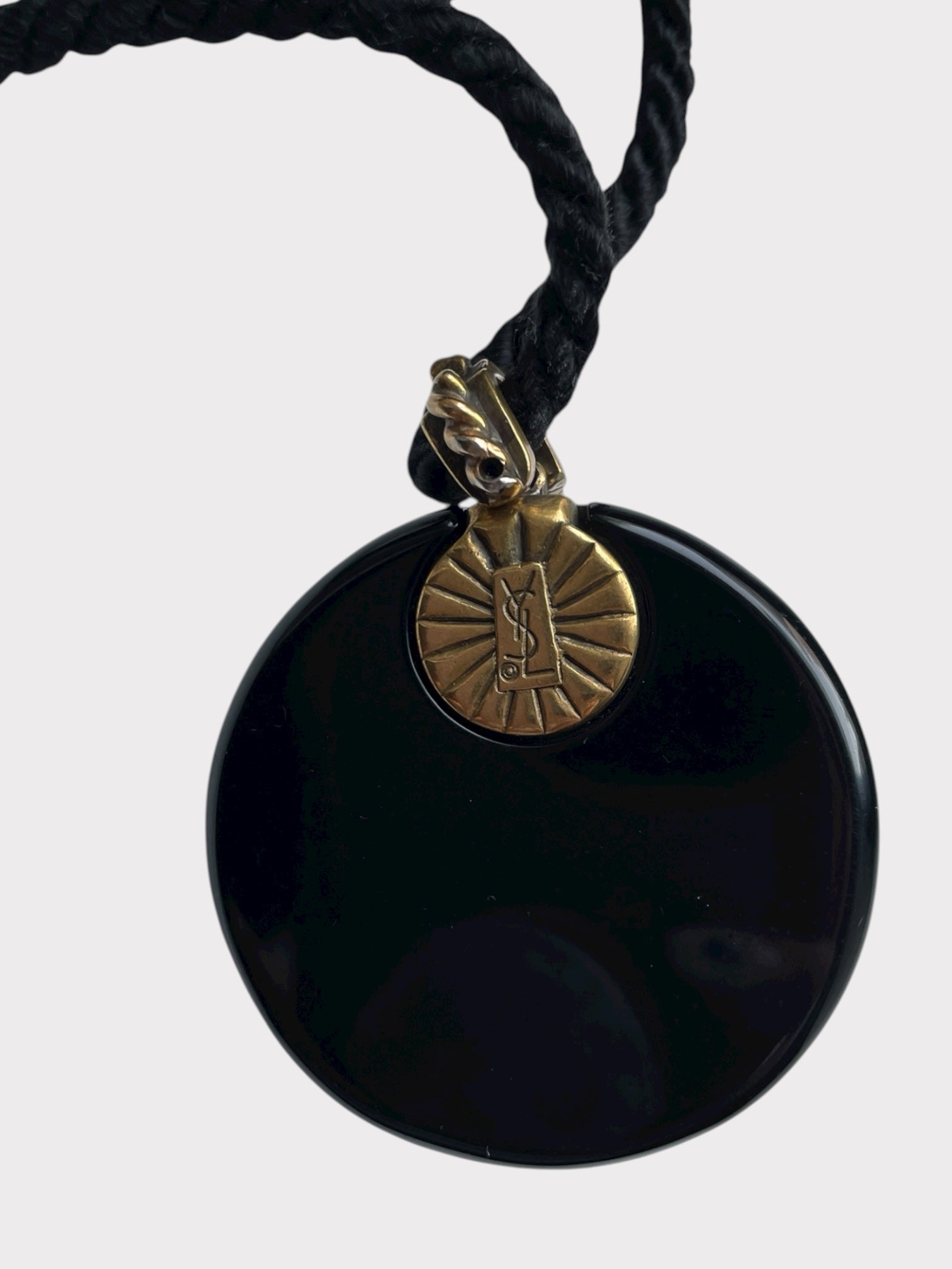 Yves Saint Laurent Resin And Black Cord Necklace