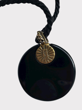 Yves Saint Laurent Resin And Black Cord Necklace