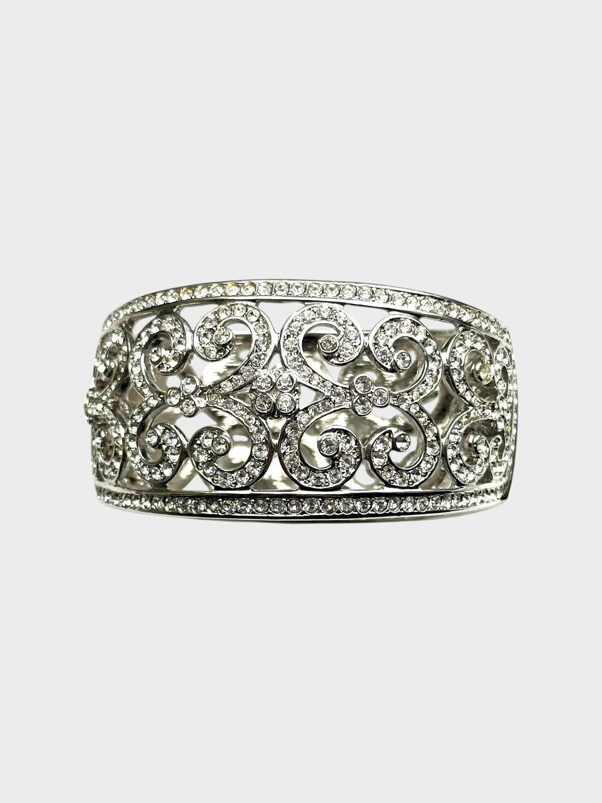 Kenneth Jay Lane Clear Rhinestone Clamper Bracelet