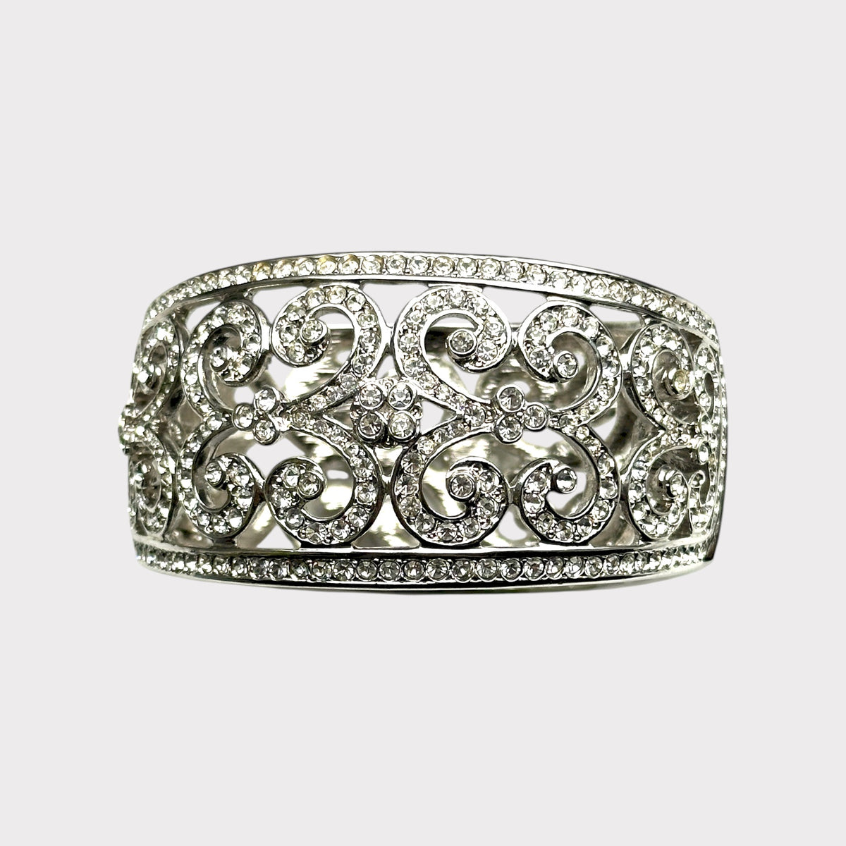 Kenneth Jay Lane Clear Rhinestone Clamper Bracelet