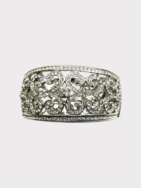 Kenneth Jay Lane Clear Rhinestone Clamper Bracelet