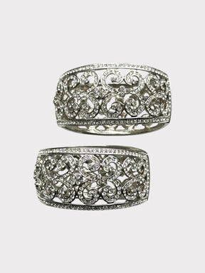 Kenneth Jay Lane Clear Rhinestone Clamper Bracelet