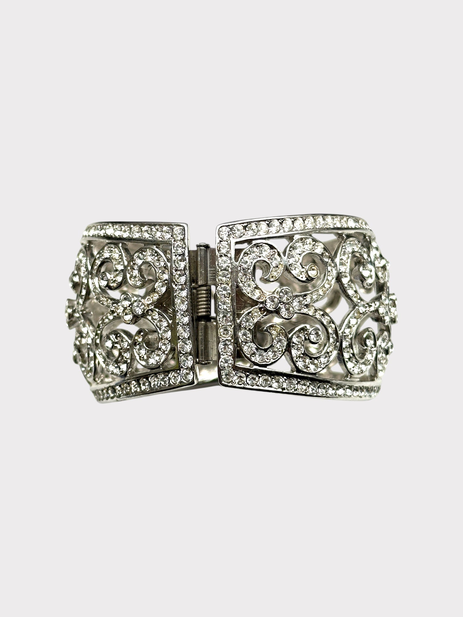 Kenneth Jay Lane Clear Rhinestone Clamper Bracelet