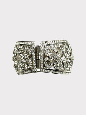 Kenneth Jay Lane Clear Rhinestone Clamper Bracelet