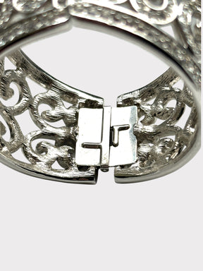 Kenneth Jay Lane Clear Rhinestone Clamper Bracelet